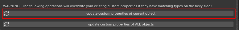 update custom properties