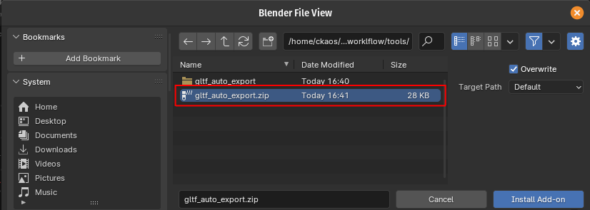 blender addon install