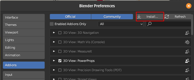 blender addon install