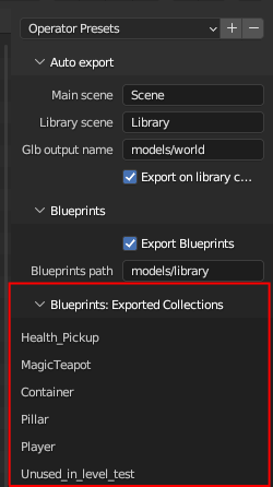 exported collections