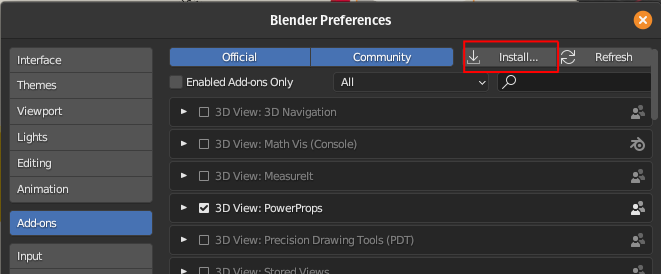 blender addon install